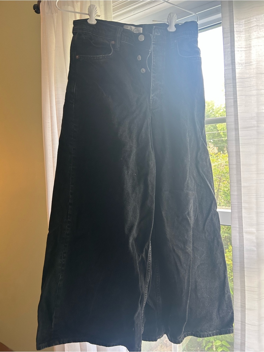 Free People Black Culotte Jeans